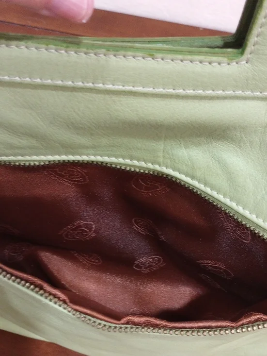 Avorio Green Italian Leather Handbag Envelope Clutch Crossbody Purse - Picture 8 of 12